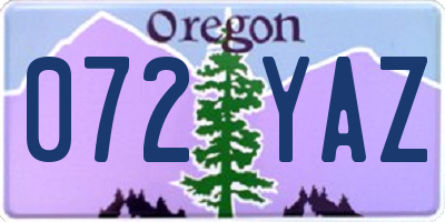OR license plate 072YAZ