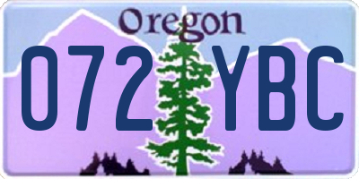 OR license plate 072YBC