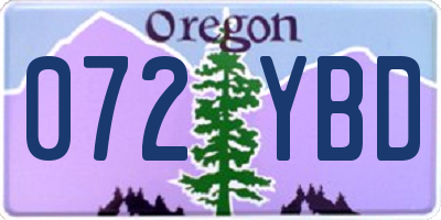 OR license plate 072YBD