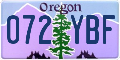 OR license plate 072YBF