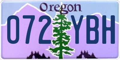 OR license plate 072YBH