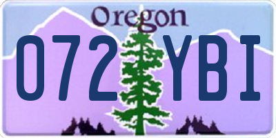 OR license plate 072YBI