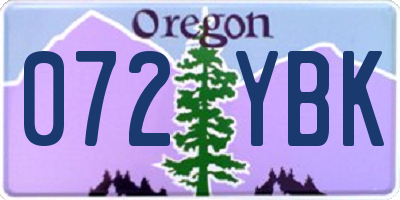 OR license plate 072YBK