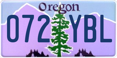 OR license plate 072YBL