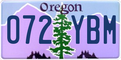 OR license plate 072YBM