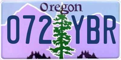 OR license plate 072YBR