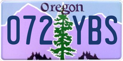OR license plate 072YBS