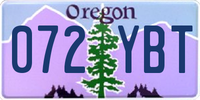 OR license plate 072YBT