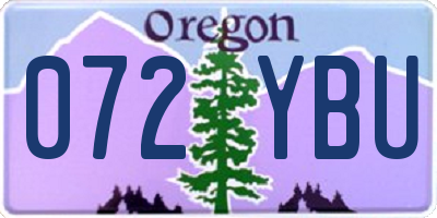 OR license plate 072YBU