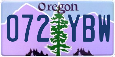 OR license plate 072YBW