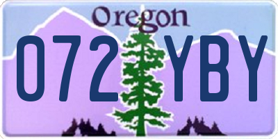 OR license plate 072YBY