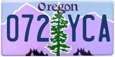 OR license plate 072YCA