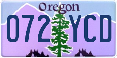 OR license plate 072YCD