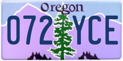 OR license plate 072YCE