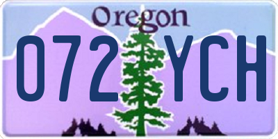OR license plate 072YCH