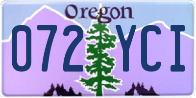 OR license plate 072YCI