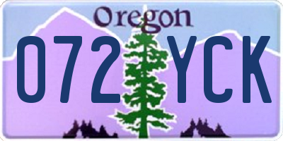 OR license plate 072YCK