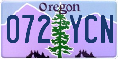 OR license plate 072YCN