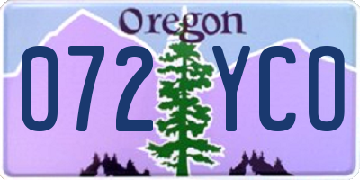 OR license plate 072YCO
