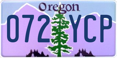 OR license plate 072YCP