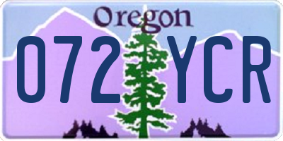 OR license plate 072YCR