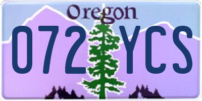 OR license plate 072YCS