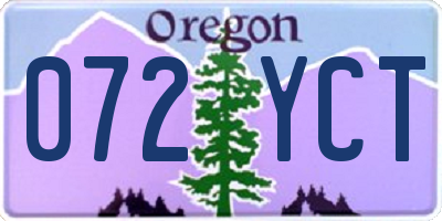OR license plate 072YCT
