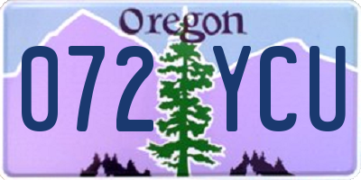OR license plate 072YCU