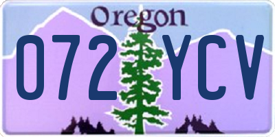 OR license plate 072YCV