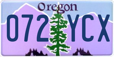 OR license plate 072YCX