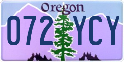 OR license plate 072YCY