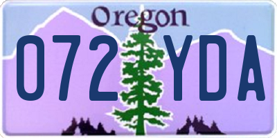 OR license plate 072YDA