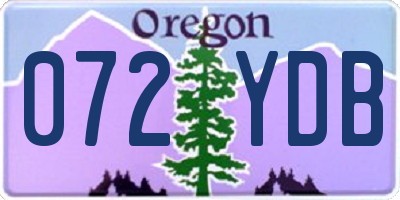 OR license plate 072YDB