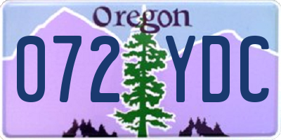 OR license plate 072YDC