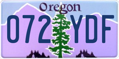 OR license plate 072YDF