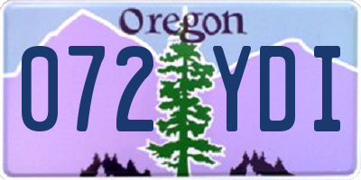 OR license plate 072YDI