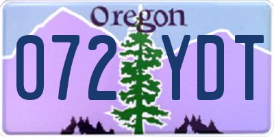 OR license plate 072YDT