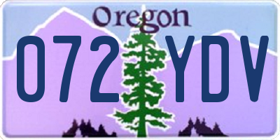 OR license plate 072YDV