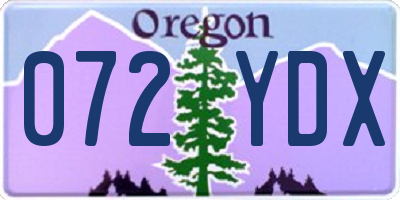 OR license plate 072YDX