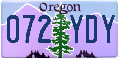 OR license plate 072YDY