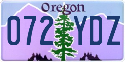 OR license plate 072YDZ