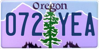 OR license plate 072YEA
