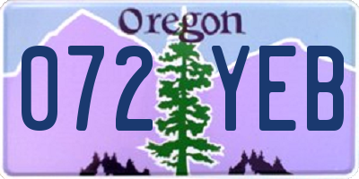 OR license plate 072YEB