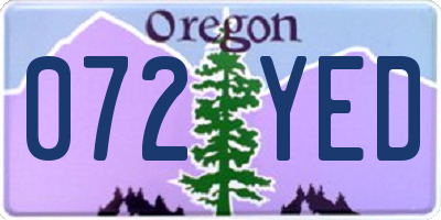 OR license plate 072YED