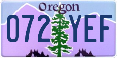 OR license plate 072YEF