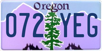 OR license plate 072YEG