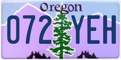 OR license plate 072YEH