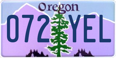 OR license plate 072YEL