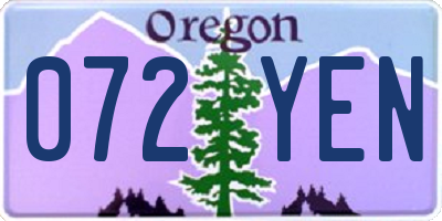 OR license plate 072YEN