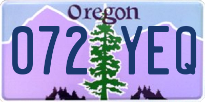 OR license plate 072YEQ
